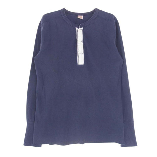 The REAL McCOY'S ザリアルマッコイズ JOE McCOY BALL PARK ヘンリーネック 長袖 Tシャツ カットソー ネイビー系 M【中古】