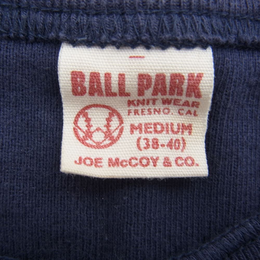 The REAL McCOY'S ザリアルマッコイズ JOE McCOY BALL PARK ヘンリーネック 長袖 Tシャツ カットソー ネイビー系 M【中古】
