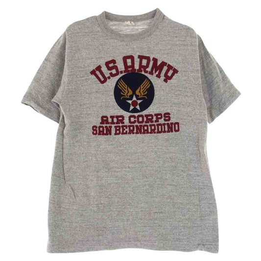 WAREHOUSE ウエアハウス U.S.ARMY AIR CORPS SAN BERNARDINO フロッキー プリント Tシャツ グレー グレー系 M【中古】
