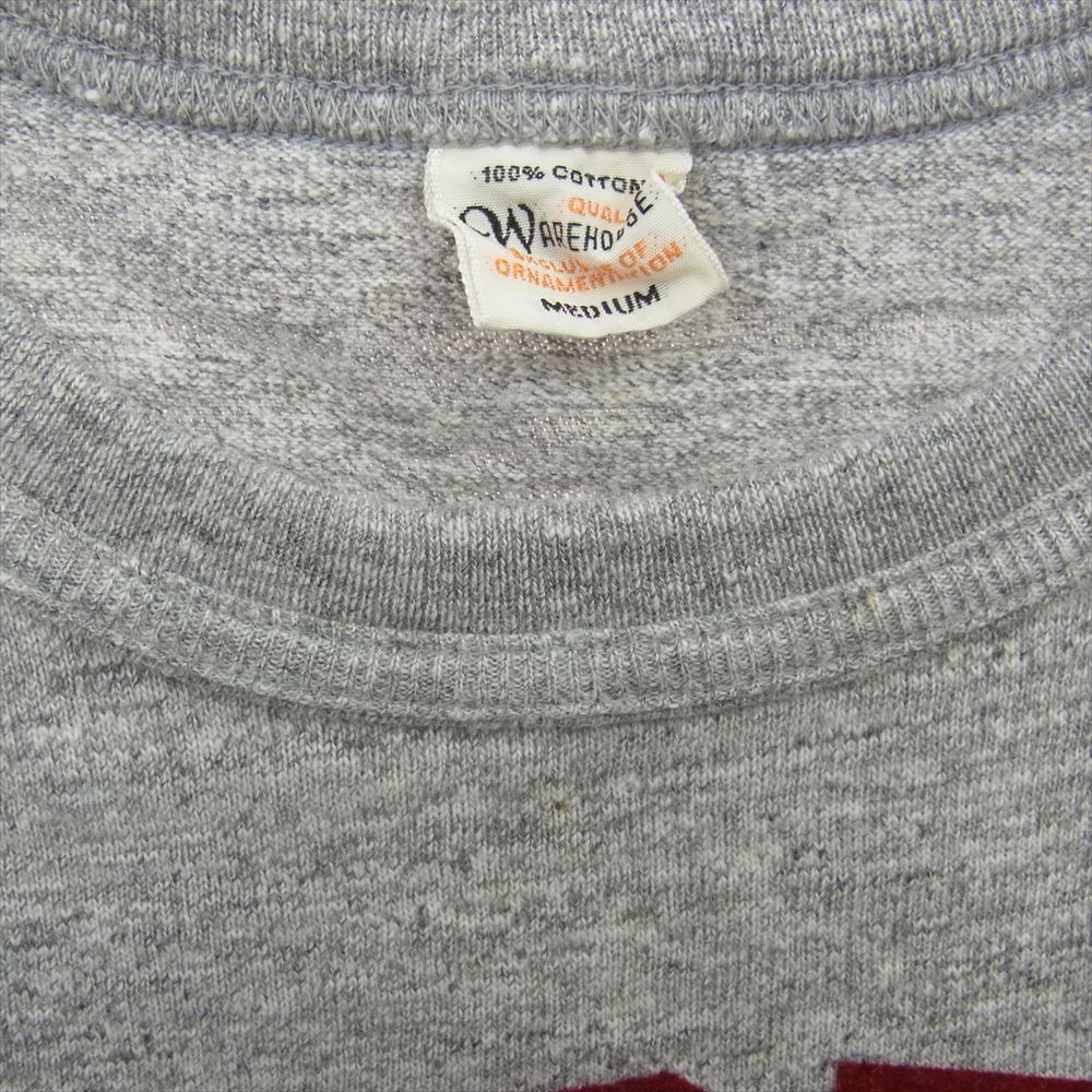 WAREHOUSE ウエアハウス U.S.ARMY AIR CORPS SAN BERNARDINO フロッキー プリント Tシャツ グレー グレー系 M【中古】