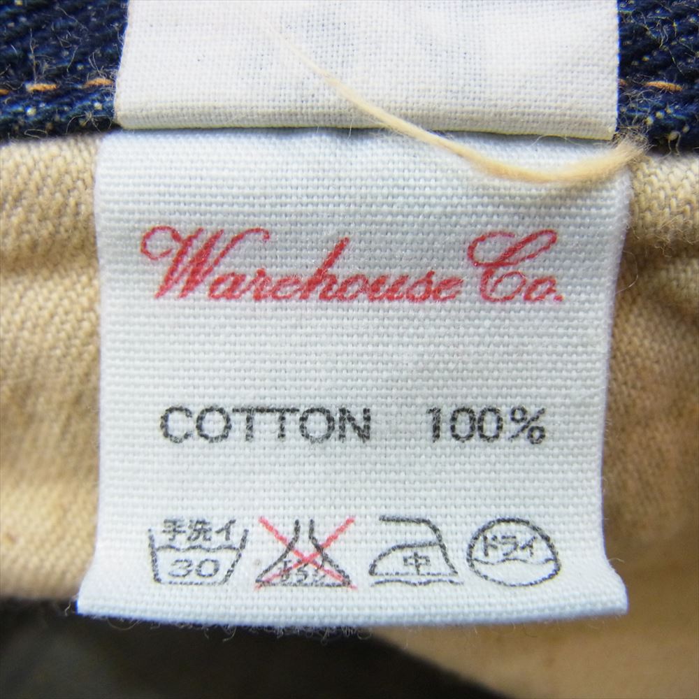 WAREHOUSE ウエアハウス Lee Type セルビッチ ボタンフライ デニム パンツ ジーンズ インディゴブルー系 34【中古】