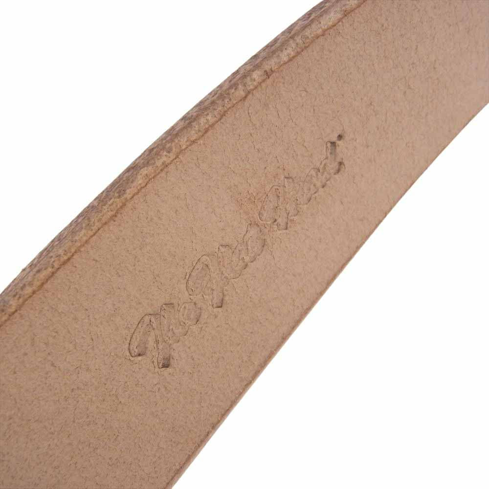 THE FLAT HEAD ザフラットヘッド Lot 2010 プレート バックル レザー ベルト ライトブラウン系 34【中古】