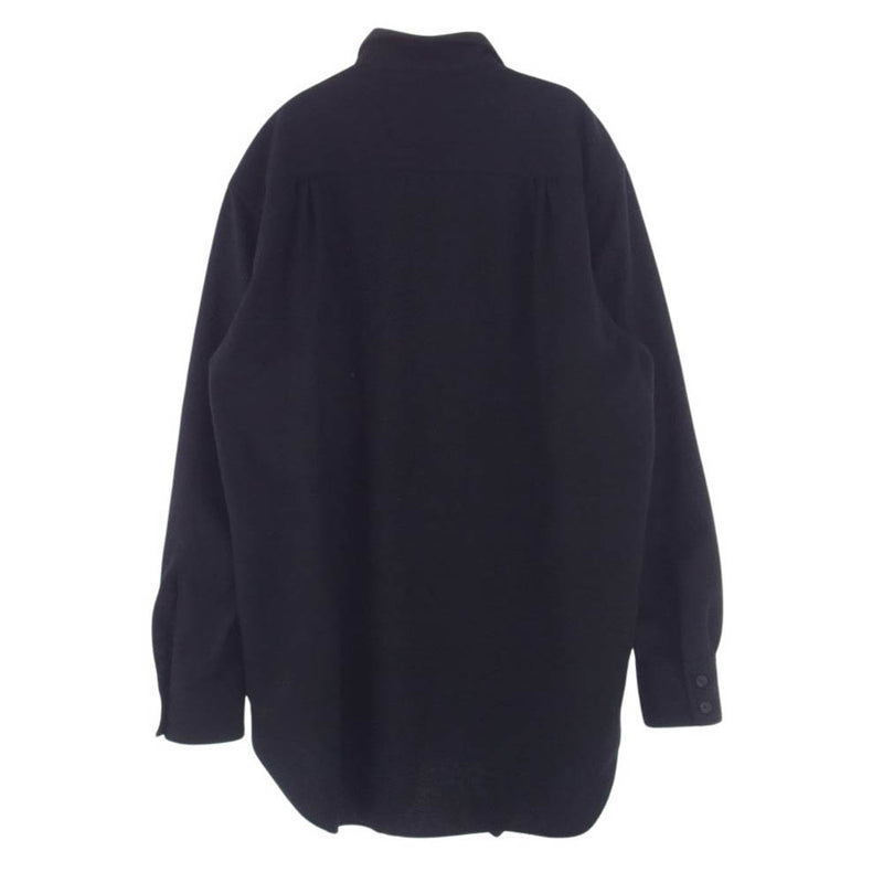 Yohji Yamamoto ヨウジヤマモト UV-B04-105 S'YTE サイト STOLE SHIRT ウール ストールカラー シャツ ブラック系 3【中古】