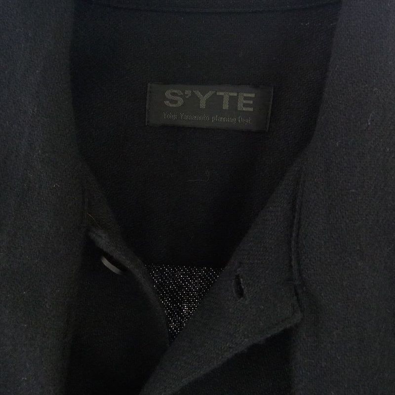 Yohji Yamamoto ヨウジヤマモト UV-B04-105 S'YTE サイト STOLE SHIRT ウール ストールカラー シャツ ブラック系 3【中古】