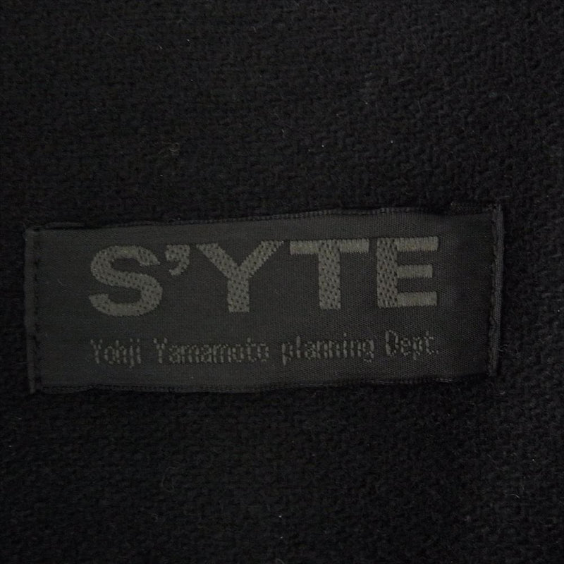 Yohji Yamamoto ヨウジヤマモト UV-B04-105 S'YTE サイト STOLE SHIRT ウール ストールカラー シャツ ブラック系 3【中古】