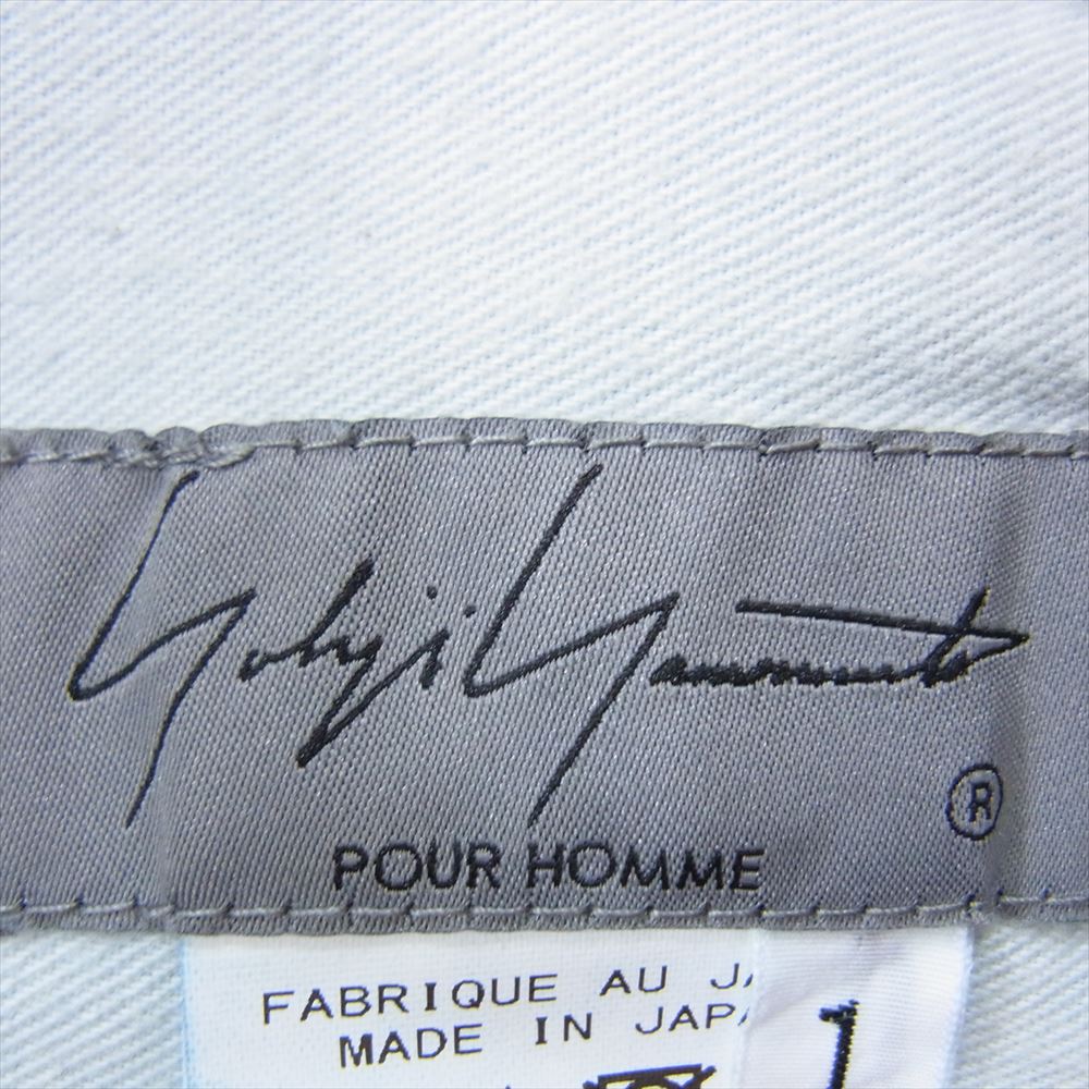 Yohji Yamamoto POUR HOMME ヨウジヤマモトプールオム 22SS HG-P95-030 ボタンフライ セルビッジ ワイド デニム パンツ インディゴブルー系 1【中古】