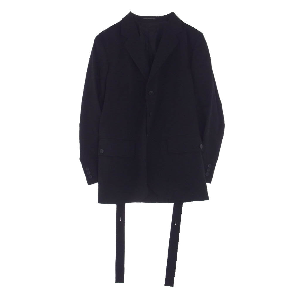 Yohji Yamamoto POUR HOMME ヨウジヤマモトプールオム 23SS HZ-J32-100 後ろプリーツ背抜き ウールギャバ テーラード ジャケット ブラック系 2【中古】