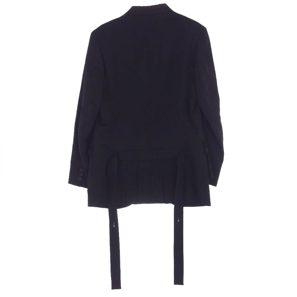 Yohji Yamamoto POUR HOMME ヨウジヤマモトプールオム 23SS HZ-J32-100 後ろプリーツ背抜き ウールギャバ テーラード ジャケット ブラック系 2【中古】