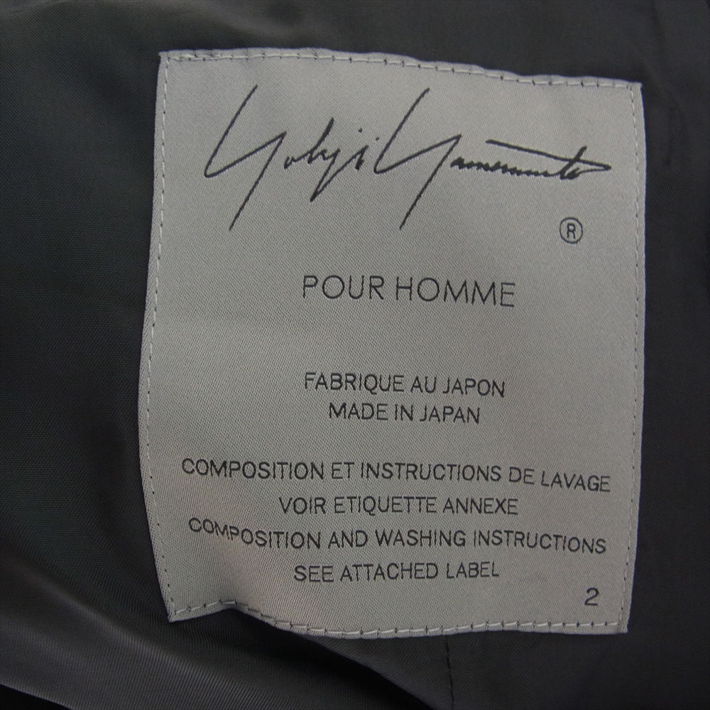 Yohji Yamamoto POUR HOMME ヨウジヤマモトプールオム 23SS HZ-J32-100 後ろプリーツ背抜き ウールギャバ テーラード ジャケット ブラック系 2【中古】