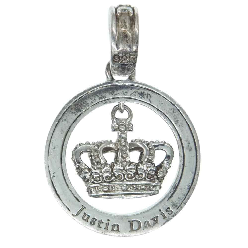 Justin Davis ジャスティンデイビス SPJ177 ST.MARTIN PENDANT クラウン サークル ペンダントトップ シルバー系【中古】