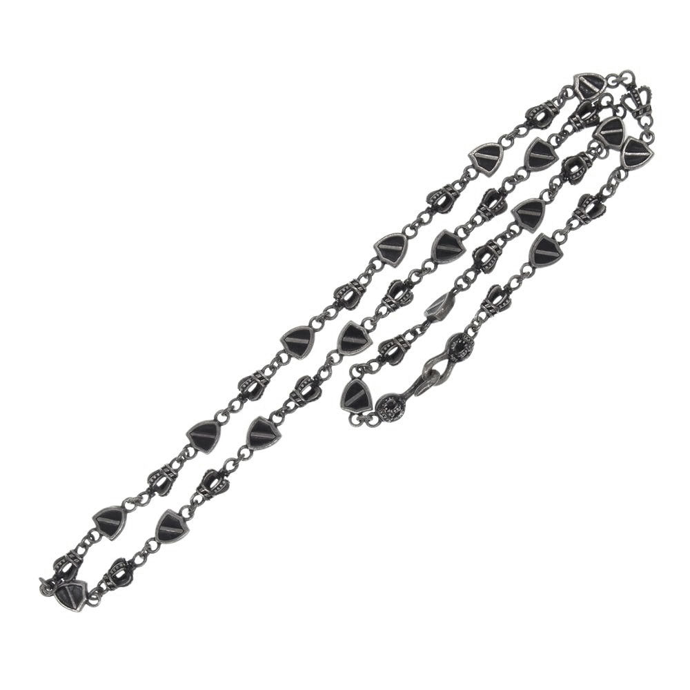 Justin Davis ジャスティンデイビス SNJ190 CROWN SHIELD LINK クラウン シールド チェーン ネックレス 50cm シルバー系【中古】