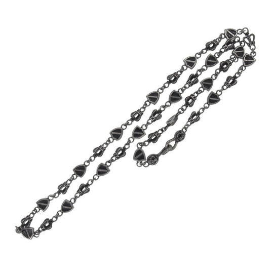 Justin Davis ジャスティンデイビス SNJ190 CROWN SHIELD LINK クラウン シールド チェーン ネックレス 50cm シルバー系【中古】