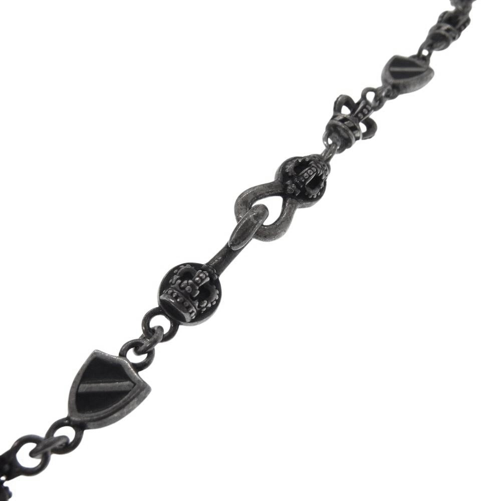 Justin Davis ジャスティンデイビス SNJ190 CROWN SHIELD LINK クラウン シールド チェーン ネックレス 50cm シルバー系【中古】