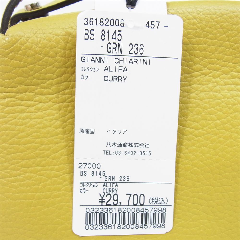 ジャンニキアリーニ BS8145-GRN 236 ALIFA S アリファ レザー 2way ショルダーバッグ レザー ハンドバッグ CURRY イエロー系【極上美品】【中古】