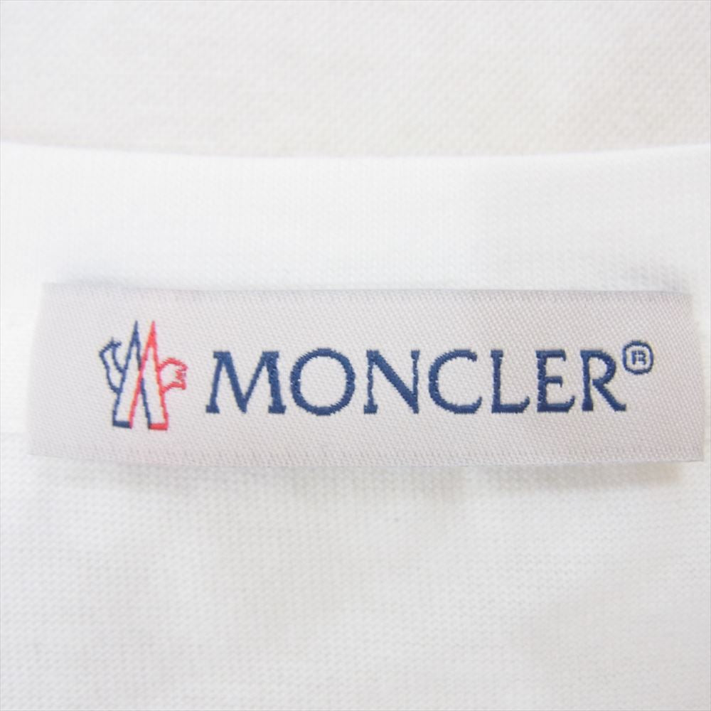 MONCLER モンクレール H109P8C00001 829ET T-SHIRT MANICA CORTA hann ロゴワッペン付 半袖 TEE Tシャツ ホワイト系 S【新古品】【未使用】【中古】
