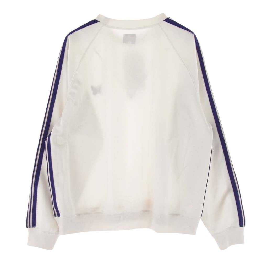 Needles ニードルス MR285 Track Crew Neck Shirt ICE WHITE トラック クルーネック シャツ アイスホワイト オフホワイト系 M【美品】【中古】
