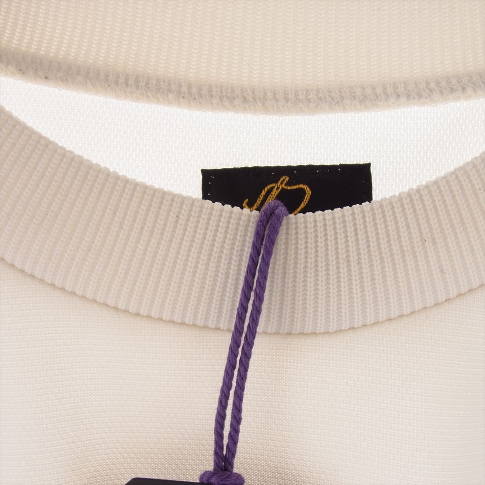 Needles ニードルス MR285 Track Crew Neck Shirt ICE WHITE トラック クルーネック シャツ アイスホワイト オフホワイト系 M【美品】【中古】