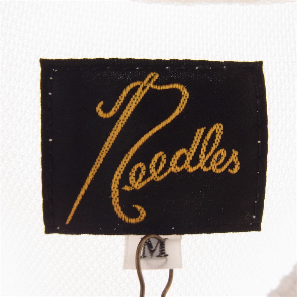 Needles ニードルス MR285 Track Crew Neck Shirt ICE WHITE トラック クルーネック シャツ アイスホワイト オフホワイト系 M【美品】【中古】