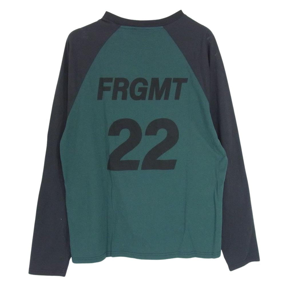 MONCLER モンクレール 22AW H209U8D00003 M2350 × FRAGMENT フラグメント RAGLAN T-SHIRT ラグラン カットソー 長袖 Tシャツ  グリーン系 M【美品】【中古】
