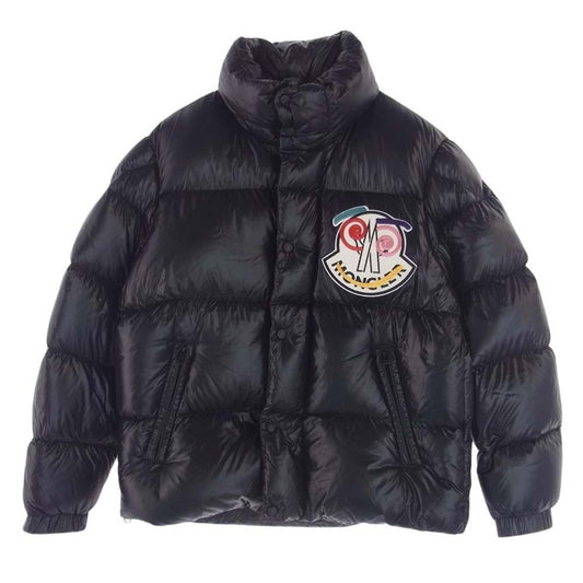 MONCLER モンクレール H20921A00039 M2019 Bytham バイサム ロゴパッチ ダウン ジャケット ブラック系 1【美品】【中古】