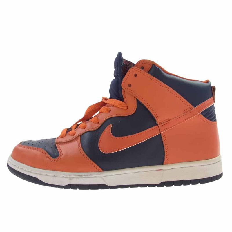 NIKE ナイキ 630335-481 Dunk High LE College orange/Obsidian 1999ナイキ ダンク ハイ スニーカー オレンジ系 ネイビー系 28.5cm【中古】