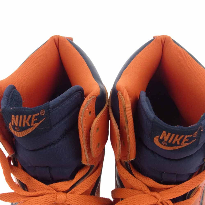 NIKE ナイキ 630335-481 Dunk High LE College orange/Obsidian 1999ナイキ ダンク ハイ スニーカー オレンジ系 ネイビー系 28.5cm【中古】