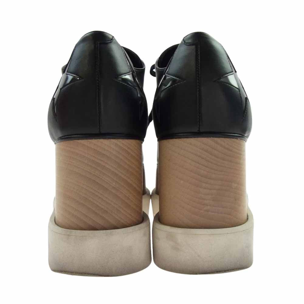 Stella McCartney ステラマッカートニー 363998 ELYSE STAR エリス 星柄  厚底 ウッドソール ローカット スニーカーシューズ ブラック系 38【中古】