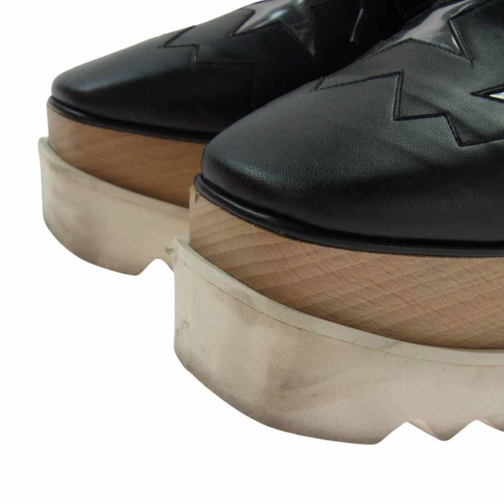 Stella McCartney ステラマッカートニー 363998 ELYSE STAR エリス 星柄  厚底 ウッドソール ローカット スニーカーシューズ ブラック系 38【中古】