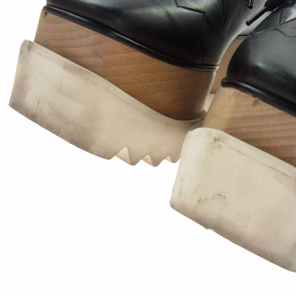 Stella McCartney ステラマッカートニー 363998 ELYSE STAR エリス 星柄  厚底 ウッドソール ローカット スニーカーシューズ ブラック系 38【中古】