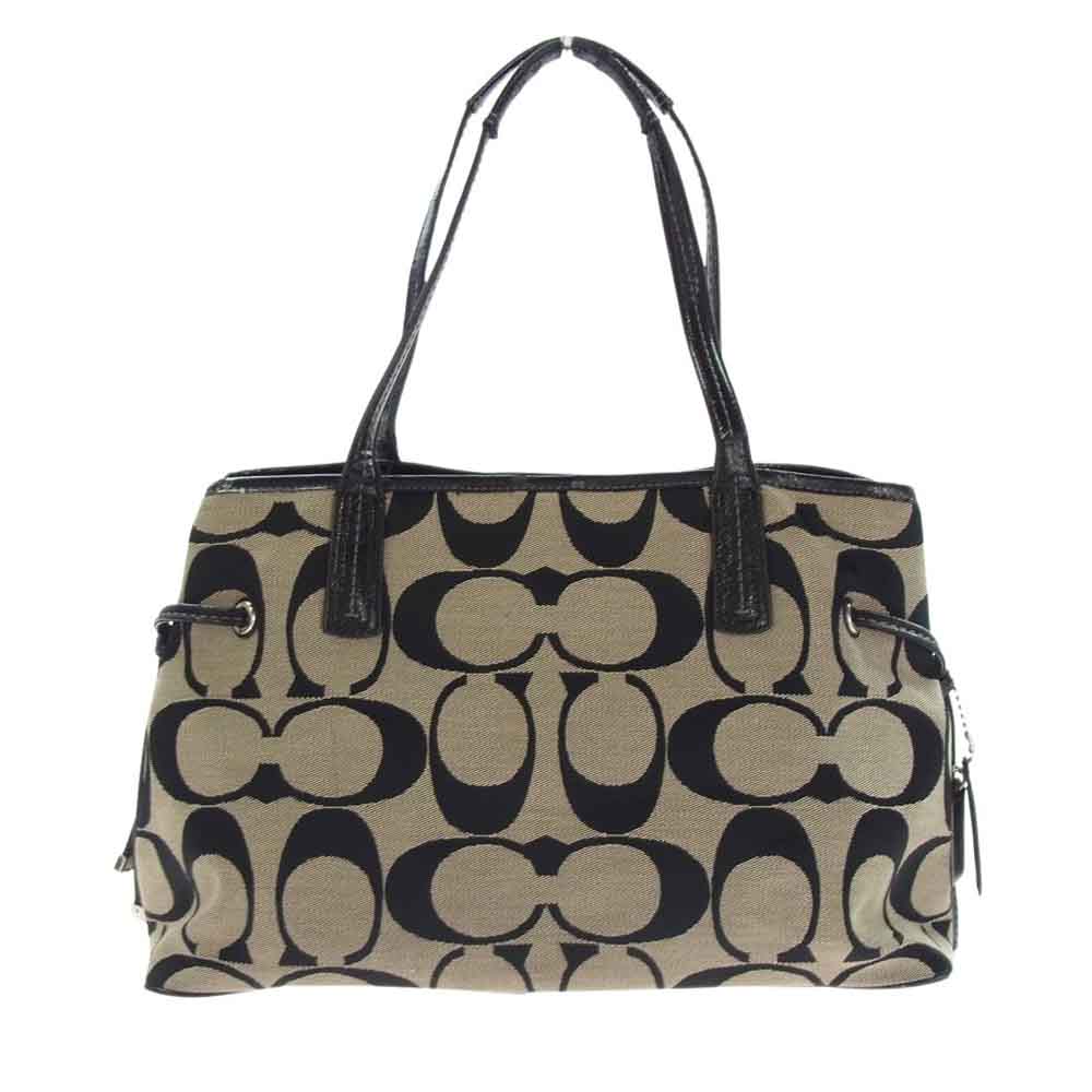 COACH コーチ シグネチャー キャンバス トート バッグ ブラック系