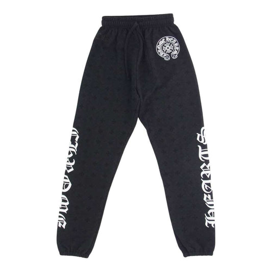 CHROME HEARTS クロムハーツ（原本無） CH PLUS SWTPANTS CHプラス プリント ホースシュー スウェット パンツ ブラック系 XS【中古】