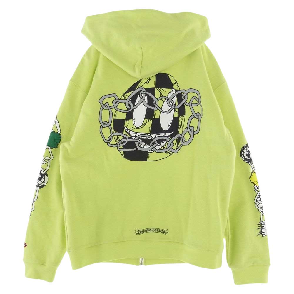 CHROME HEARTS クロムハーツ（原本無） MATTY BOY PPO LINK Zip Up Hoodie マッティボーイ リンク ジップアップ チェーンゲーム フーディー パーカー ライトグリーン系 ライムグリーン系 M【中古】