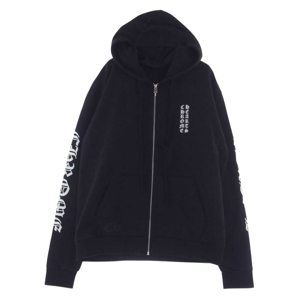 CHROME HEARTS クロムハーツ（原本無） SWTSHRT HD ZIP ホース シュー バック プリント ダガー ジップアップ パーカー ブラック系 M【中古】