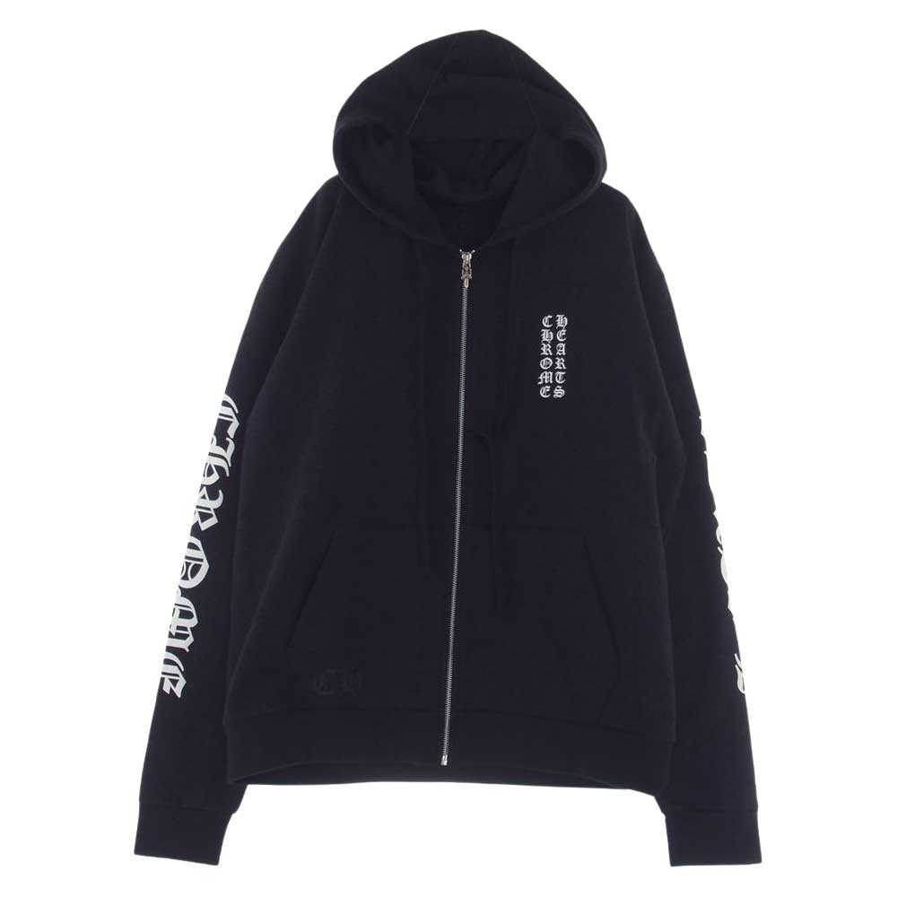 CHROME HEARTS クロムハーツ（原本無） SWTSHRT HD ZIP ホース シュー バック プリント ダガー ジップアップ パーカー ブラック系 M【中古】