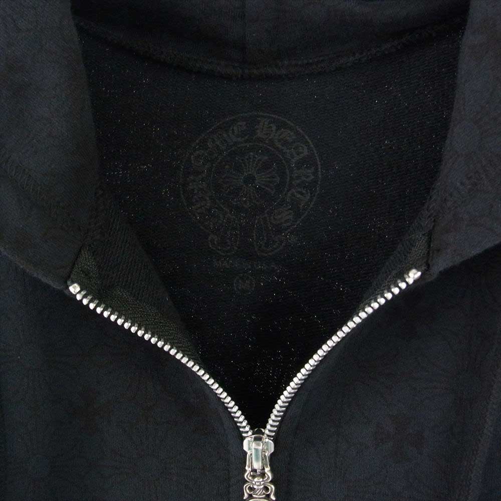 CHROME HEARTS クロムハーツ（原本無） SWTSHRT HD ZIP ホース シュー バック プリント ダガー ジップアップ パーカー ブラック系 M【中古】