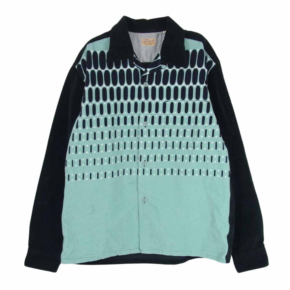 STYLE EYES スタイルアイズ SE29170 Mid 1950s Style Corduroy Sports Shirt ELVIS DOT コーデュロイ スポーツ シャツ ドット柄 ライトグリーン系 L【中古】