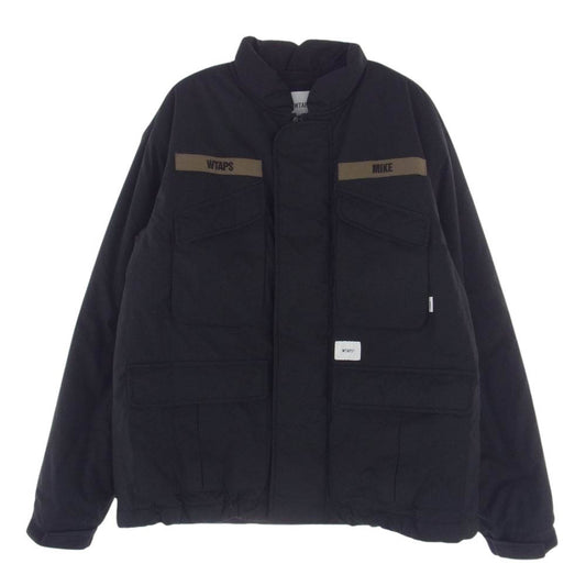 WTAPS ダブルタップス 19AW 192WVDT-JKM04 MC JACKET COPO TAFFETA タフタ ロゴ 中綿 ミリタリー ジャケット ブルゾン ブラック系 X02【中古】