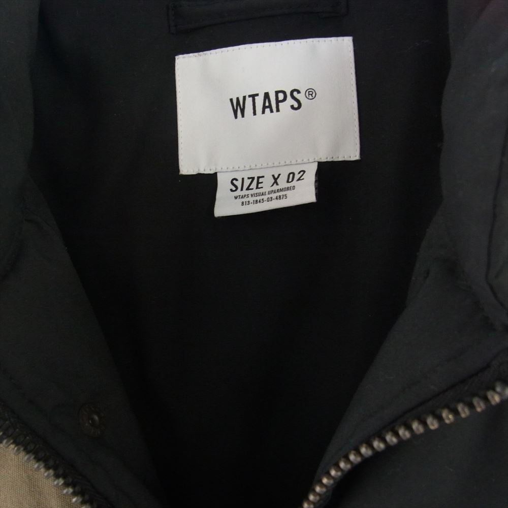 WTAPS ダブルタップス 19AW 192WVDT-JKM04 MC JACKET COPO TAFFETA タフタ ロゴ 中綿 ミリタリー ジャケット ブルゾン ブラック系 X02【中古】