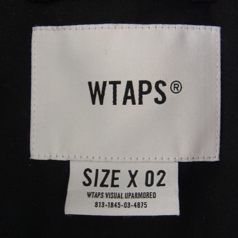 WTAPS ダブルタップス 19AW 192WVDT-JKM04 MC JACKET COPO TAFFETA タフタ ロゴ 中綿 ミリタリー  ジャケット ブルゾン ブラック系 X02【中古】