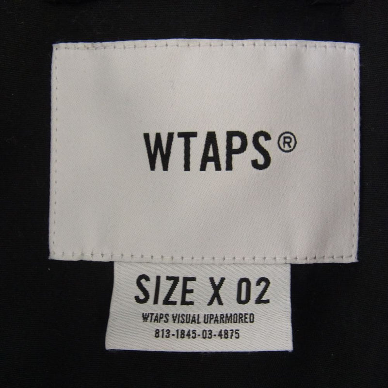 WTAPS ダブルタップス 19AW 192WVDT-JKM04 MC JACKET COPO TAFFETA タフタ ロゴ 中綿 ミリタリー ジャケット ブルゾン ブラック系 X02【中古】