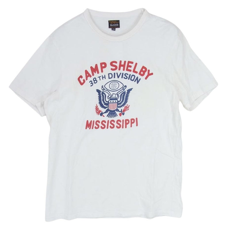 The REAL McCOY'S ザリアルマッコイズ CAMP SHELBY プリント Tシャツ ホワイト系 M 38【中古】