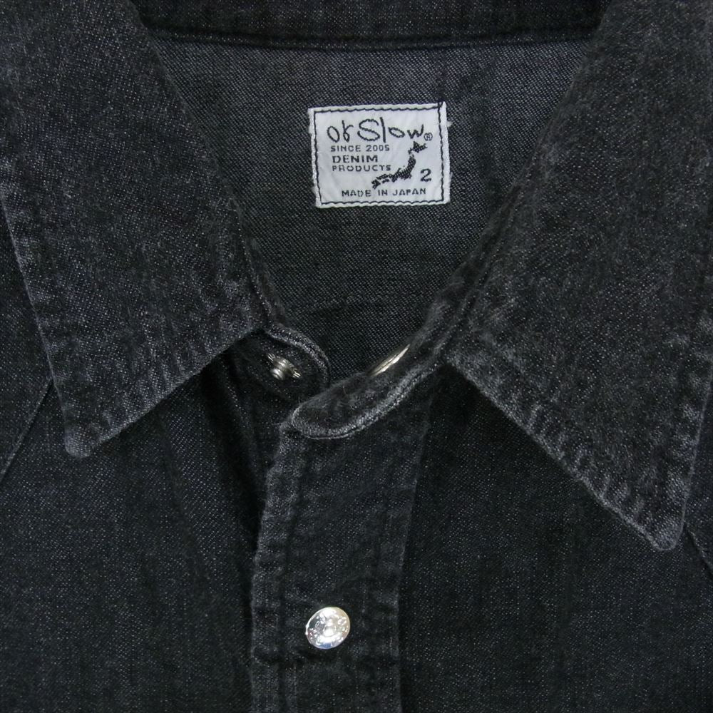 orSlow オアスロウ ブラックデニム ウエスタン シャツ ブラック系 2【中古】
