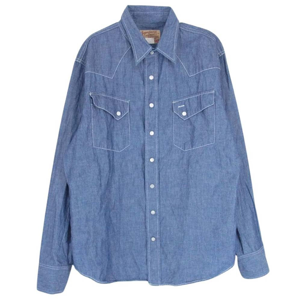 SUGAR CANE シュガーケーン SC28191 シャンブレー ウエスタン 長袖 シャツ ブルー系 16【中古】