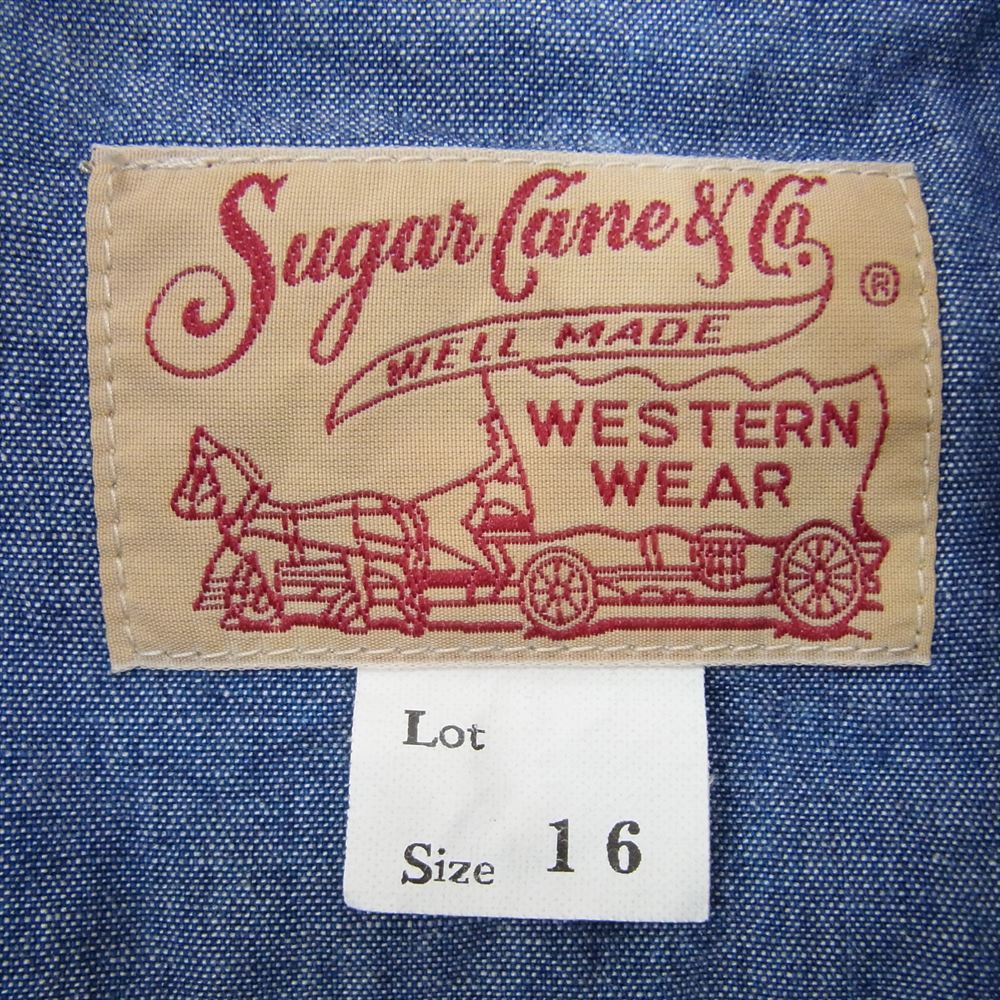 SUGAR CANE シュガーケーン SC28191 シャンブレー ウエスタン 長袖 シャツ ブルー系 16【中古】