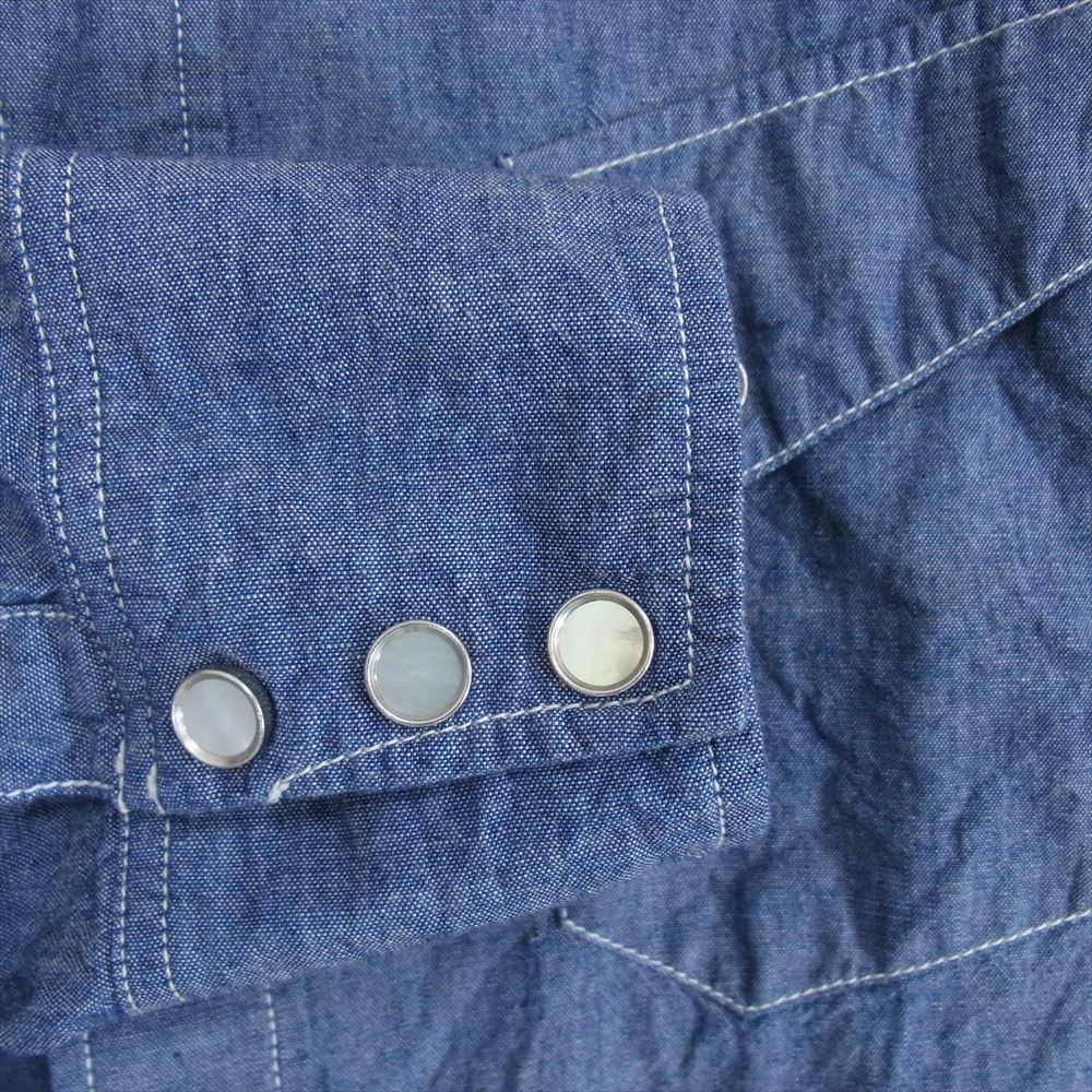 SUGAR CANE シュガーケーン SC28191 シャンブレー ウエスタン 長袖 シャツ ブルー系 16【中古】