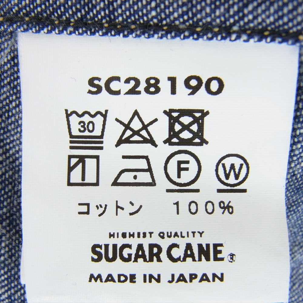 SUGAR CANE シュガーケーン SC28190 ブルーデニム ウエスタン 長袖 シャツ インディゴブルー系 16【中古】