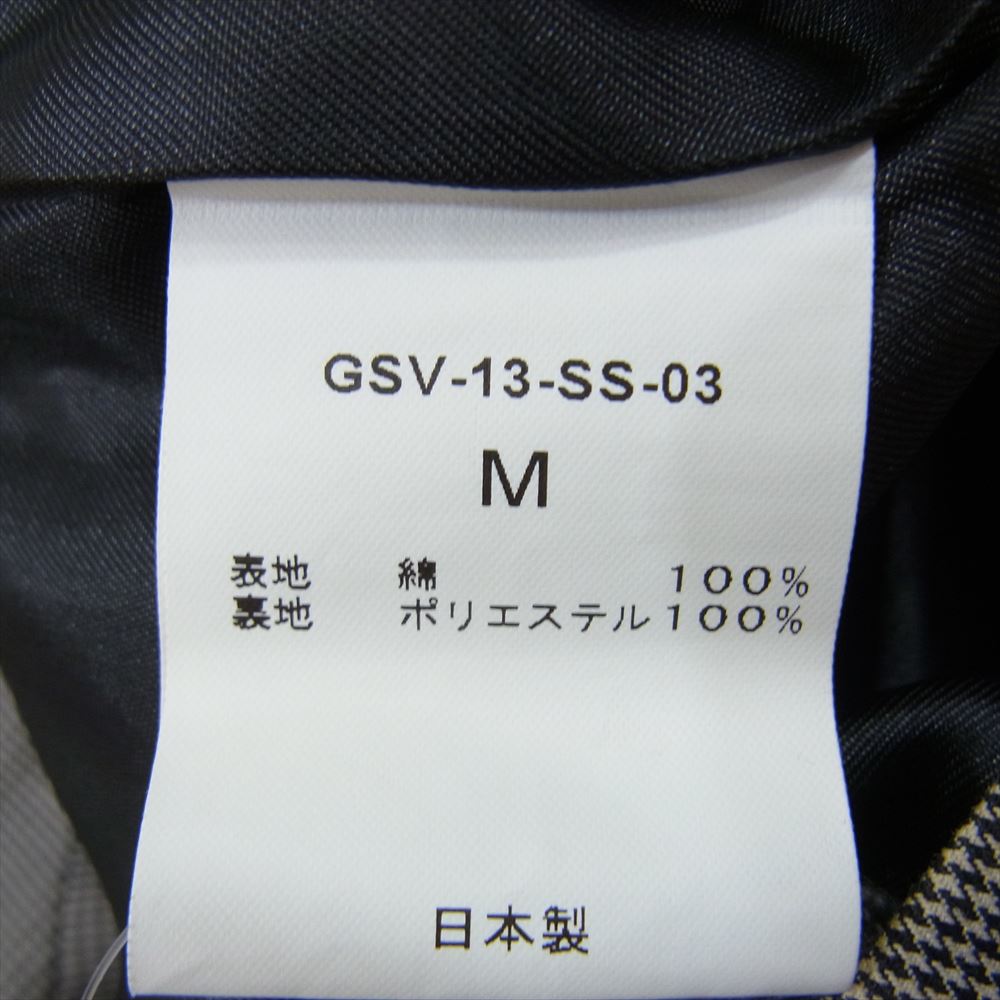 GANGSTERVILLE ギャングスタービル GSV-13-SS-03 コットン 千鳥格子 ハウンドトゥース チェーン刺繍 エンブロイダリー ジレ ベスト グレー系 M【中古】