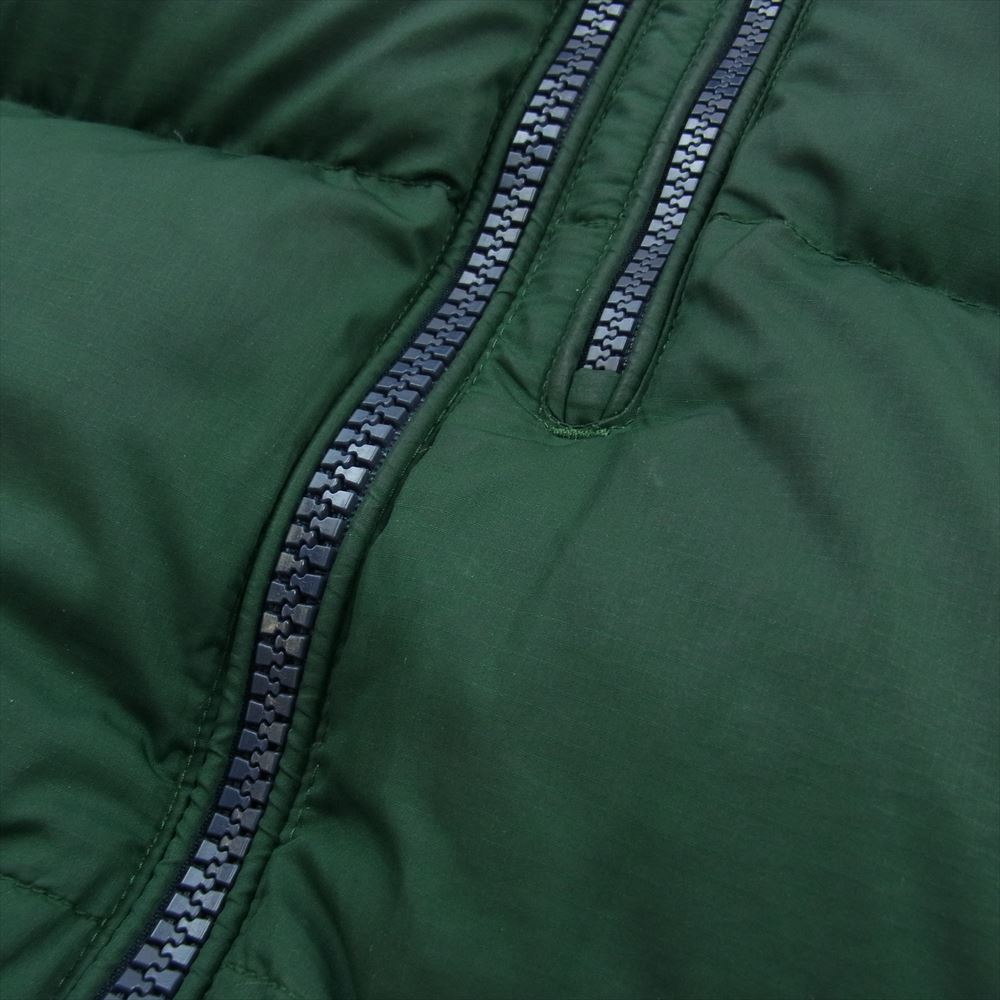 POLO RALPH LAUREN ポロ・ラルフローレン 刺繍 ロゴ フーディ ダウン ジャケット グリーン系 ネイビー系 XS【中古】