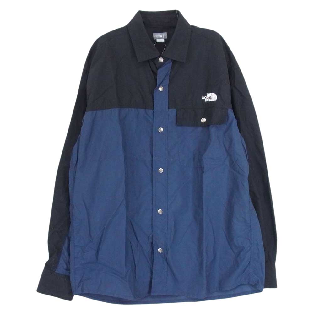 THE NORTH FACE ノースフェイス NR11961 ロングスリーブ ヌプシ シャツ コットン 長袖 シャツ ネイビー系 L【中古】