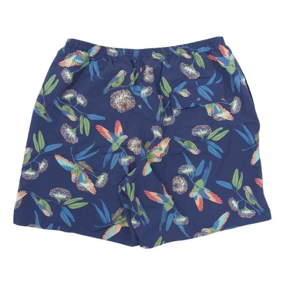 patagonia パタゴニア 19SS 58034SP19 BAGGIES SHORTS バギーズショーツ 7インチ 鳥 花柄 総柄 ハーフパンツ ネイビー系 L【中古】